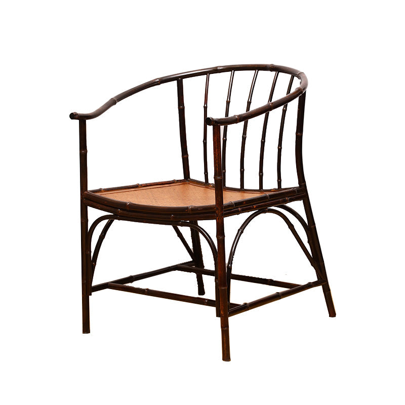 Cane Back Dining Chairs Traditional Slat Back Arm Chair for Dining Room Purple-Red 1 Piece Clearhalo 'Dining Chairs' 'Dining Tables & Seating' 'dining_chair' 'furn' 'furn_dining_chair' 'Furniture' 'Kitchen & Dining Furniture' 7811854