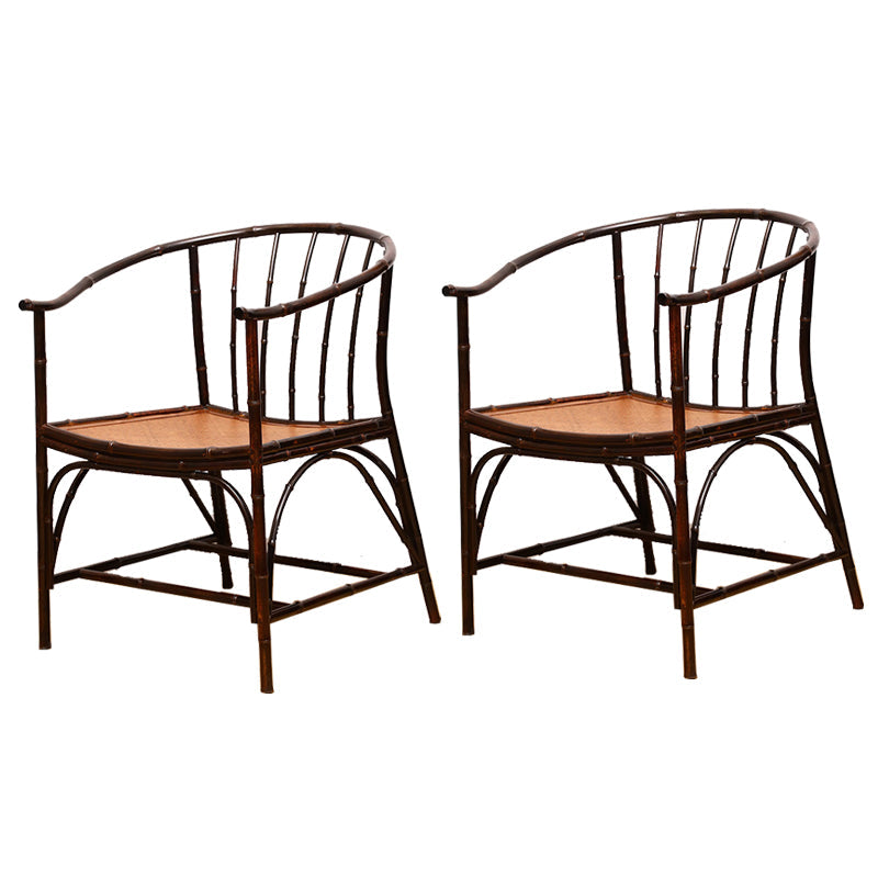 Cane Back Dining Chairs Traditional Slat Back Arm Chair for Dining Room Purple-Red 2 Piece Set Clearhalo 'Dining Chairs' 'Dining Tables & Seating' 'dining_chair' 'furn' 'furn_dining_chair' 'Furniture' 'Kitchen & Dining Furniture' 7811855