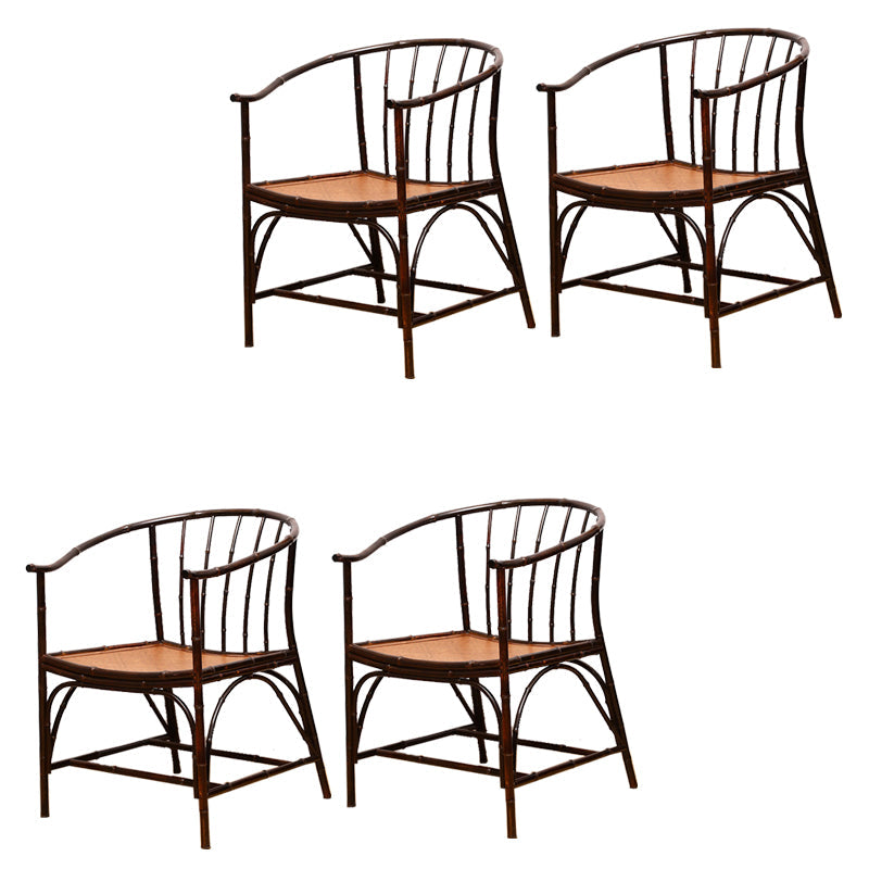 Cane Back Dining Chairs Traditional Slat Back Arm Chair for Dining Room Purple-Red 4 Piece Set Clearhalo 'Dining Chairs' 'Dining Tables & Seating' 'dining_chair' 'furn' 'furn_dining_chair' 'Furniture' 'Kitchen & Dining Furniture' 7811856