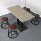 Modern Manufactured Wood Top Black Metal Pedestal Dining Table Gray 47.2"L x 23.6"W x 29.5"H Without Chairs Clearhalo 'Dining Tables & Seating' 'Dining Tables' 'dining_table' 'furn' 'furn_dining_table' 'Furniture' 'Kitchen & Dining Furniture' 7815243