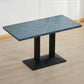 Modern Manufactured Wood Top Black Metal Pedestal Dining Table Green 47.2"L x 23.6"W x 29.5"H Without Chairs Clearhalo 'Dining Tables & Seating' 'Dining Tables' 'dining_table' 'furn' 'furn_dining_table' 'Furniture' 'Kitchen & Dining Furniture' 7815250