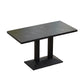 Modern Manufactured Wood Top Black Metal Pedestal Dining Table Clearhalo 'Dining Tables & Seating' 'Dining Tables' 'dining_table' 'furn' 'furn_dining_table' 'Furniture' 'Kitchen & Dining Furniture' 7815251