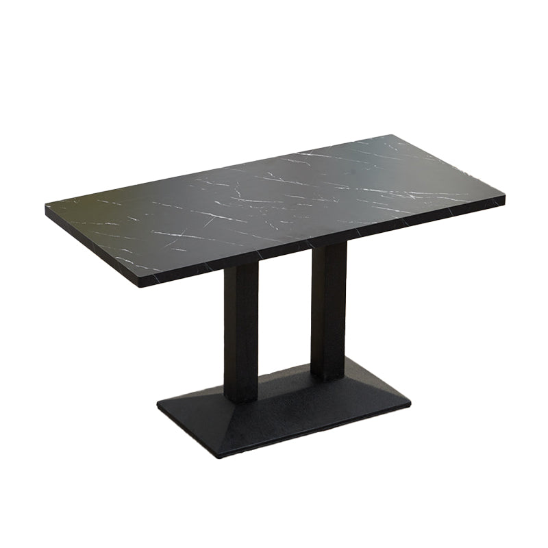 Modern Manufactured Wood Top Black Metal Pedestal Dining Table Clearhalo 'Dining Tables & Seating' 'Dining Tables' 'dining_table' 'furn' 'furn_dining_table' 'Furniture' 'Kitchen & Dining Furniture' 7815251