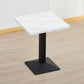 Modern Manufactured Wood Top Black Metal Pedestal Dining Table White 23.6"L x 23.6"W x 29.5"H Without Chairs Clearhalo 'Dining Tables & Seating' 'Dining Tables' 'dining_table' 'furn' 'furn_dining_table' 'Furniture' 'Kitchen & Dining Furniture' 7815259