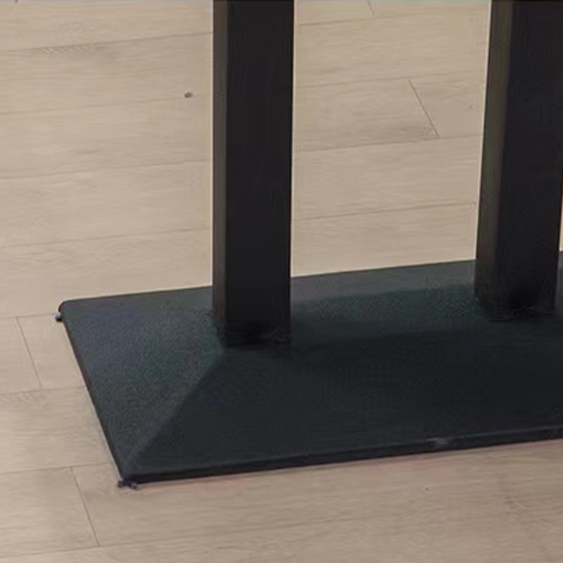 Modern Manufactured Wood Top Black Metal Pedestal Dining Table Clearhalo 'Dining Tables & Seating' 'Dining Tables' 'dining_table' 'furn' 'furn_dining_table' 'Furniture' 'Kitchen & Dining Furniture' 7815260