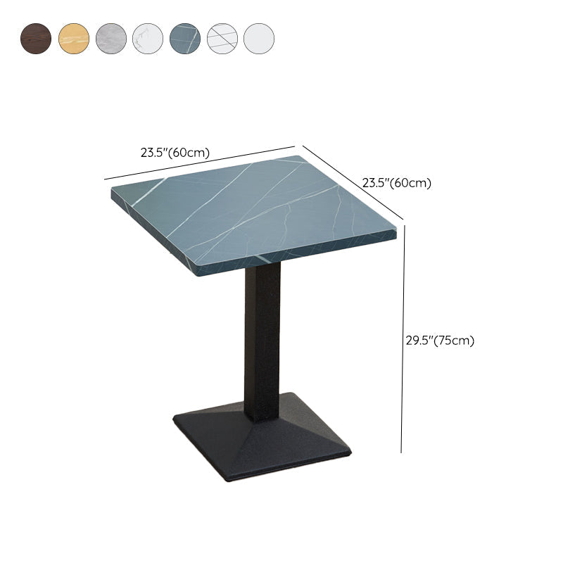 Modern Manufactured Wood Top Black Metal Pedestal Dining Table Clearhalo 'Dining Tables & Seating' 'Dining Tables' 'dining_table' 'furn' 'furn_dining_table' 'Furniture' 'Kitchen & Dining Furniture' 7815268