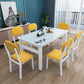 Contemporary White Rectangle Glass Top Dining Table with 4 Foot