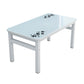 Contemporary White Rectangle Glass Top Dining Table with 4 Foot