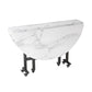 Modern White Round Wooden Easy Folding Dining Table with Leaf Clearhalo 'Dining Tables & Seating' 'Dining Tables' 'dining_table' 'furn' 'furn_dining_table' 'Furniture' 'Kitchen & Dining Furniture' 7815285