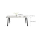 White Modern Rectangular Stone Dining Table with Stainless Steel Base Clearhalo 'Dining Tables & Seating' 'Dining Tables' 'dining_table' 'furn' 'furn_dining_table' 'Furniture' 'Kitchen & Dining Furniture' 7815324