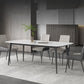 Contemporary White Rectangular Stone Dining Table with 4 Steel Foot Clearhalo 'Dining Tables & Seating' 'Dining Tables' 'dining_table' 'furn' 'furn_dining_table' 'Furniture' 'Kitchen & Dining Furniture' 7815328