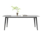Contemporary White Rectangular Stone Dining Table with 4 Steel Foot 70.9"L x 35.4"W x 29.5"H Without Chairs Clearhalo 'Dining Tables & Seating' 'Dining Tables' 'dining_table' 'furn' 'furn_dining_table' 'Furniture' 'Kitchen & Dining Furniture' 7815329