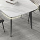 Contemporary White Rectangular Stone Dining Table with 4 Steel Foot Clearhalo 'Dining Tables & Seating' 'Dining Tables' 'dining_table' 'furn' 'furn_dining_table' 'Furniture' 'Kitchen & Dining Furniture' 7815330