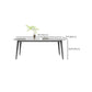 Contemporary White Rectangular Stone Dining Table with 4 Steel Foot Clearhalo 'Dining Tables & Seating' 'Dining Tables' 'dining_table' 'furn' 'furn_dining_table' 'Furniture' 'Kitchen & Dining Furniture' 7815334