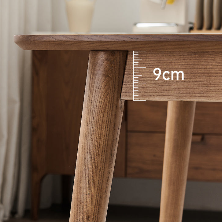 Modern Rectangular Space Saving Brown Walnut Dining Table with 4 Legs Clearhalo 'Dining Tables & Seating' 'Dining Tables' 'dining_table' 'furn' 'furn_dining_table' 'Furniture' 'Kitchen & Dining Furniture' 7815355