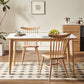 Modern Rectangular White Stone Top Dining Table with 4 Natural Oak Legs Clearhalo 'Dining Tables & Seating' 'Dining Tables' 'dining_table' 'furn' 'furn_dining_table' 'Furniture' 'Kitchen & Dining Furniture' 7815393