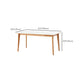 Modern Rectangular White Stone Top Dining Table with 4 Natural Oak Legs Clearhalo 'Dining Tables & Seating' 'Dining Tables' 'dining_table' 'furn' 'furn_dining_table' 'Furniture' 'Kitchen & Dining Furniture' 7815395