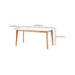 Modern Rectangular White Stone Top Dining Table with 4 Natural Oak Legs Clearhalo 'Dining Tables & Seating' 'Dining Tables' 'dining_table' 'furn' 'furn_dining_table' 'Furniture' 'Kitchen & Dining Furniture' 7815397