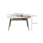 Luxury White Stone Top Dining Room Table with 4 Grey Oak Legs
