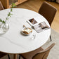 Modern White Stone Top Wood Base Space Saving Dining Table for 6 People Clearhalo 'Dining Tables & Seating' 'Dining Tables' 'dining_table' 'furn' 'furn_dining_table' 'Furniture' 'Kitchen & Dining Furniture' 7815415