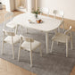 Contemporary White Easy Folding Stone Dining Table with 4 Wooden Legs