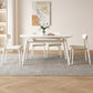 Contemporary White Easy Folding Stone Dining Table with 4 Wooden Legs