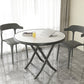 Modern White Foldable Dining Table Wood Tabletop with Metal Legs