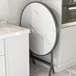 Modern White Foldable Dining Table Wood Tabletop with Metal Legs