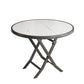 Modern White Foldable Dining Table Wood Tabletop with Metal Legs