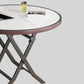 Modern White Foldable Dining Table Wood Tabletop with Metal Legs