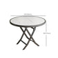Modern White Foldable Dining Table Wood Tabletop with Metal Legs