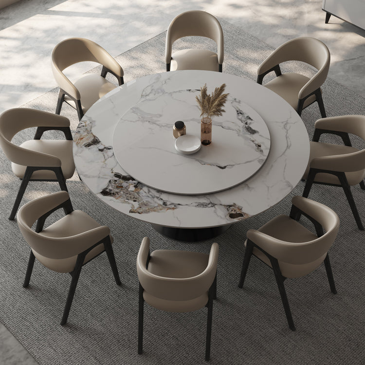 Open rugarm gestoffeerd en massief houten dineren accentstoel