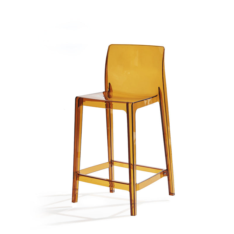 Contemporary Acrylic Armless Low Back Bar Stool with Footrest