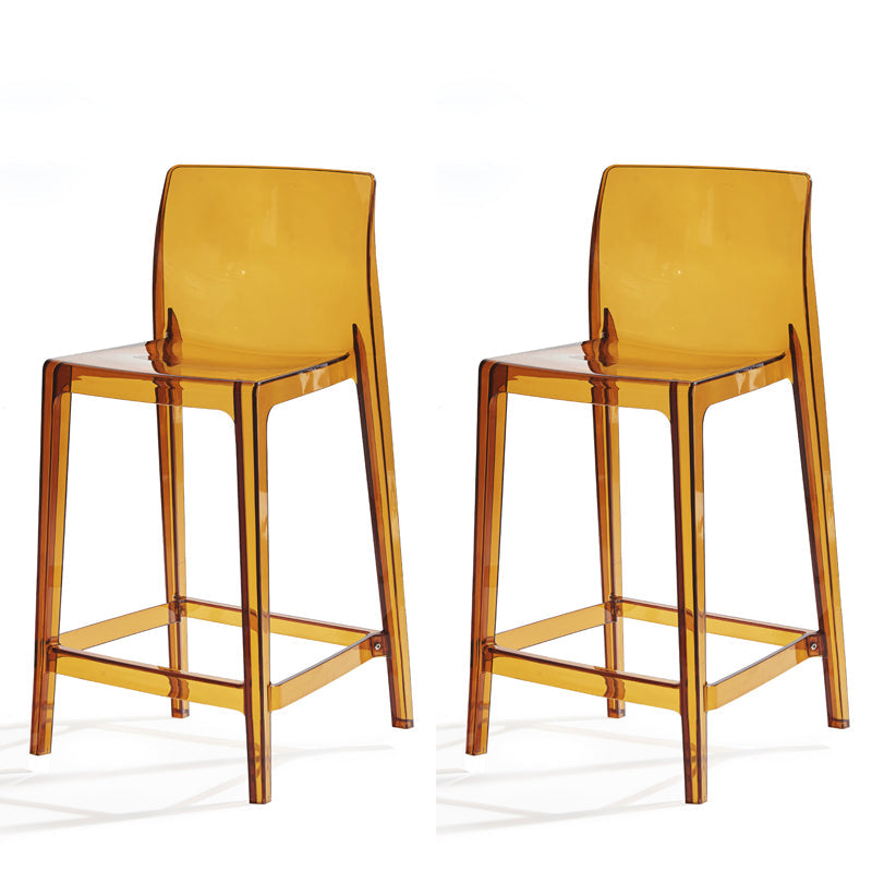 Contemporary Acrylic Armless Low Back Bar Stool with Footrest