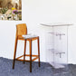 Contemporary Acrylic Armless Low Back Bar Stool with Footrest