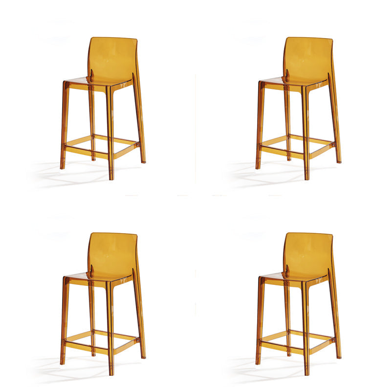 Contemporary Acrylic Armless Low Back Bar Stool with Footrest