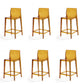 Contemporary Acrylic Armless Low Back Bar Stool with Footrest
