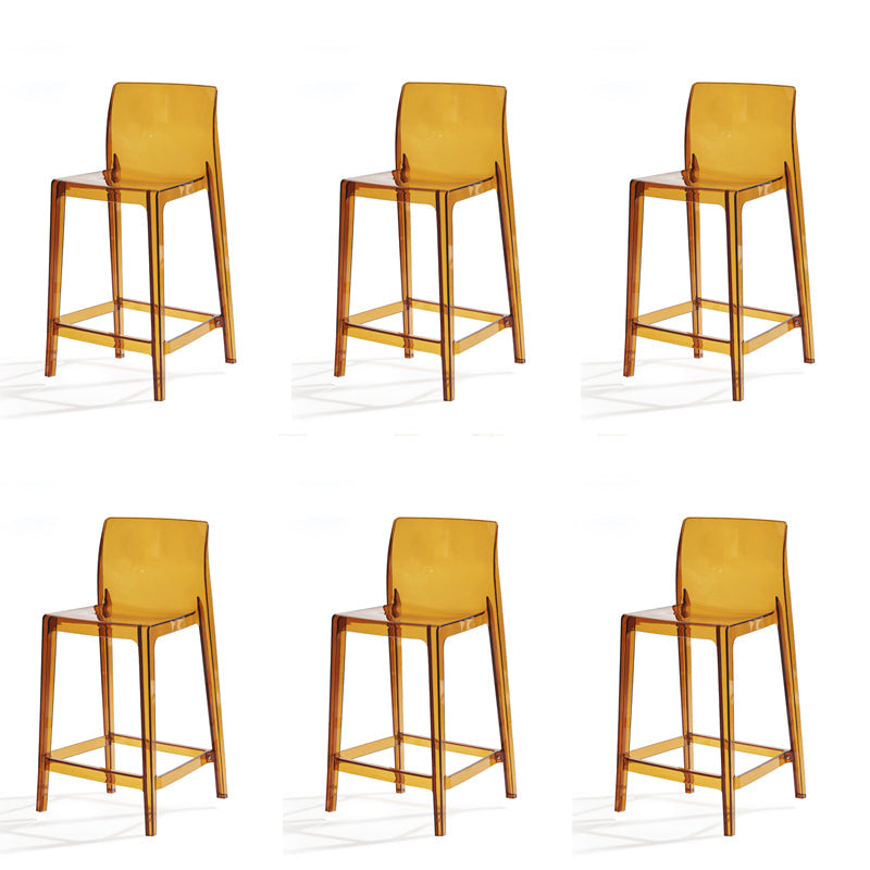 Contemporary Acrylic Armless Low Back Bar Stool with Footrest