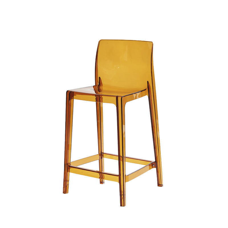 Contemporary Acrylic Armless Low Back Bar Stool with Footrest