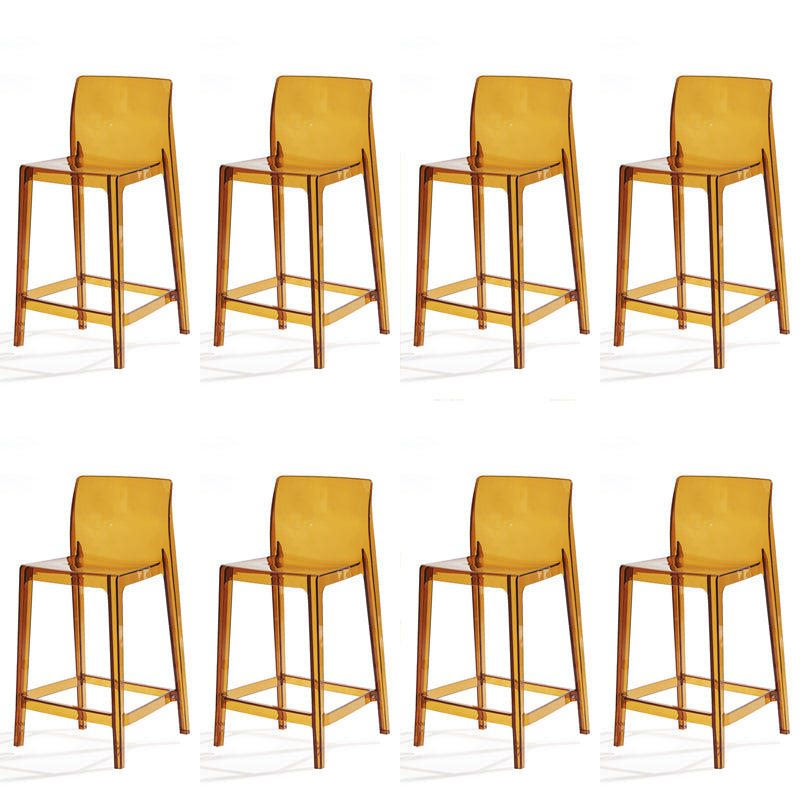 Contemporary Acrylic Armless Low Back Bar Stool with Footrest