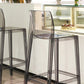 Contemporary Acrylic Armless Low Back Bar Stool with Footrest