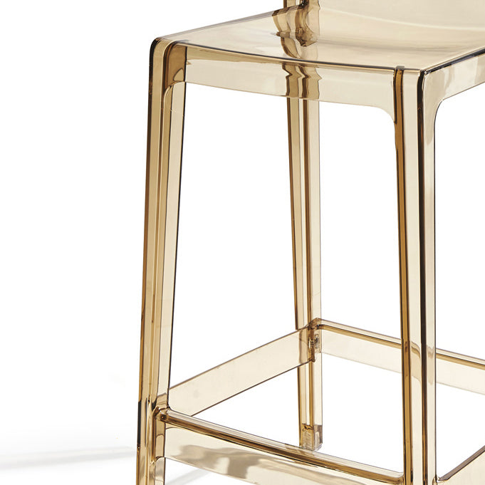 Contemporary Acrylic Armless Low Back Bar Stool with Footrest