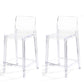 Contemporary Acrylic Armless Low Back Bar Stool with Footrest