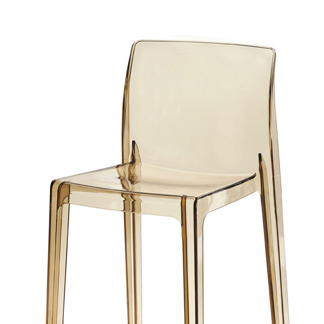 Contemporary Acrylic Armless Low Back Bar Stool with Footrest