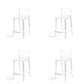 Contemporary Acrylic Armless Low Back Bar Stool with Footrest