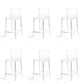 Contemporary Acrylic Armless Low Back Bar Stool with Footrest