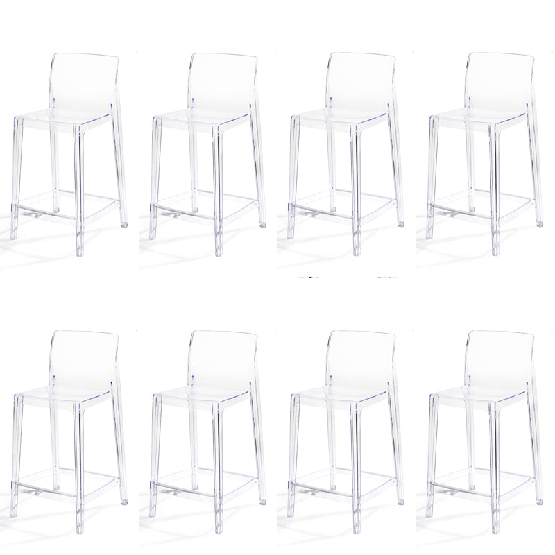 Contemporary Acrylic Armless Low Back Bar Stool with Footrest