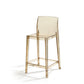 Contemporary Acrylic Armless Low Back Bar Stool with Footrest