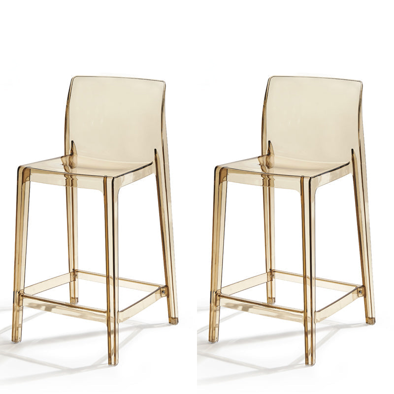 Contemporary Acrylic Armless Low Back Bar Stool with Footrest