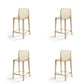 Contemporary Acrylic Armless Low Back Bar Stool with Footrest